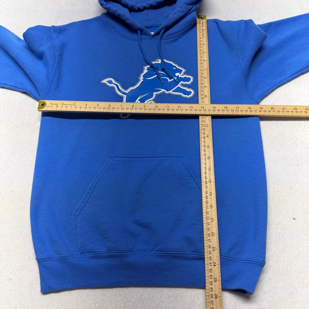 Detroit Lions Hoodie Sweatshirt NFL Team Apparel Graphic Blue Cotton Blend Small - Picture 8 of 13